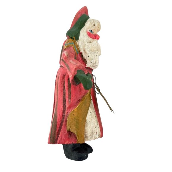 House Of Hatten 1987 Enchanted Forest Hand-Painted Santa Figurine Bells Star - Picture 5 of 11